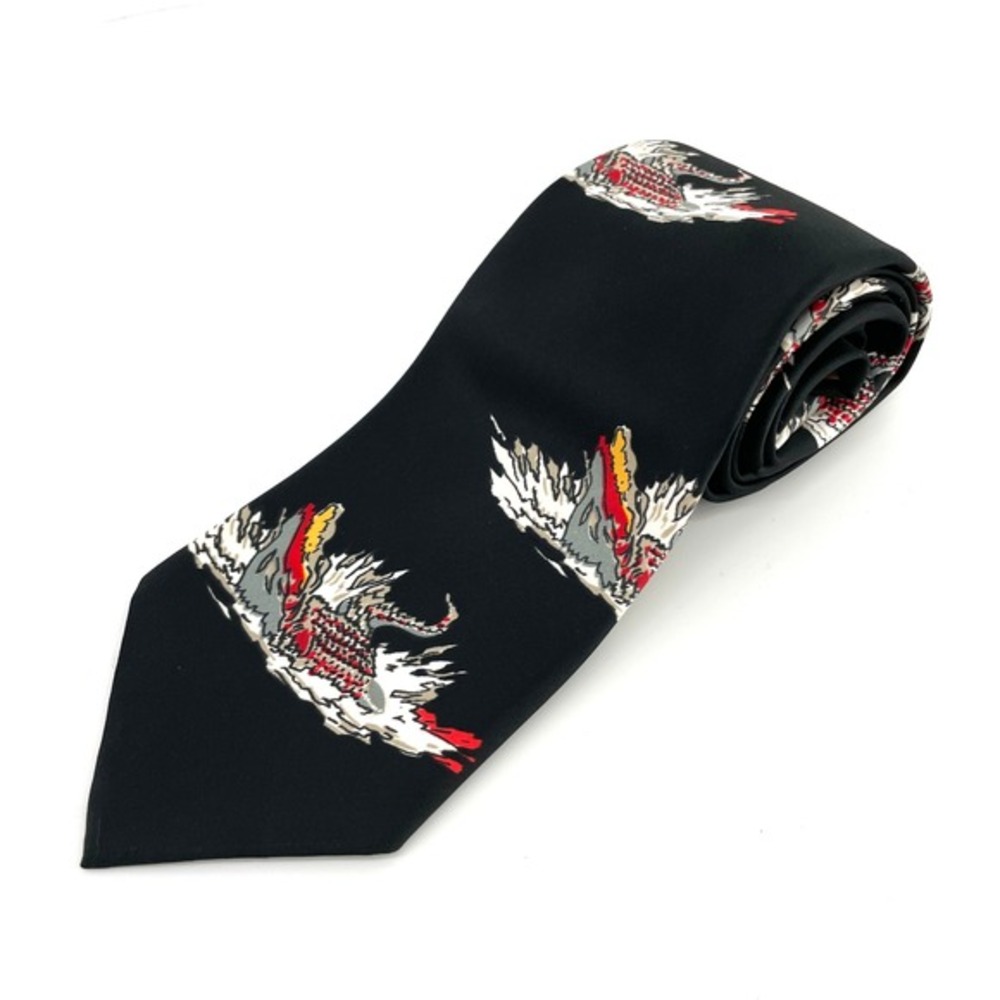 🚀 VTG‎ Beau Brummell Necktie Black Alligator Novelty Tie Mens Gift Fashionaire